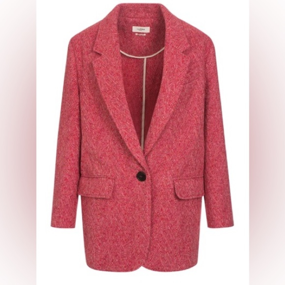 ISABEL MARANT ÉTOILE Floyd Wool-blend Blazer in Pink, size 36